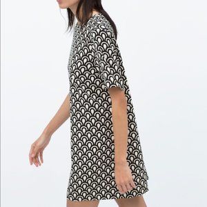 Zara Graphic Print Shift Dress Size XS